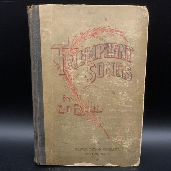 Antique 1892 Triumphant Songs No. 3 by E. O. Excell Book Old Gospel Music Songs
